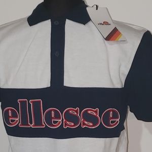 Ellesse Heritage Mens Red White Pique Polo Shirt S